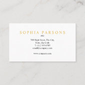 Eenvoudig, modern, zwart en goud visitekaartje (Achterkant)