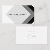 Eenvoudig modern zwart en grijs diamant visitekaartje (Voorkant / Achterkant)