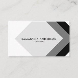 Eenvoudig modern zwart en grijs diamant visitekaartje