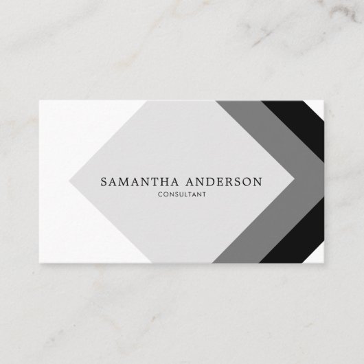 Eenvoudig modern zwart en grijs diamant visitekaartje (Voorkant)