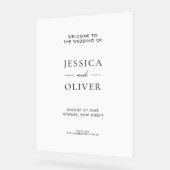 Eenvoudig modern, zwart en wit bruiloft welkom acryl bord (Hoek)