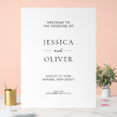 Eenvoudig modern, zwart en wit bruiloft welkom acryl bord (Huwelijk)