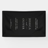 Eenvoudig modern, zwart en wit bruiloft welkom spandoek (Horizontaal)