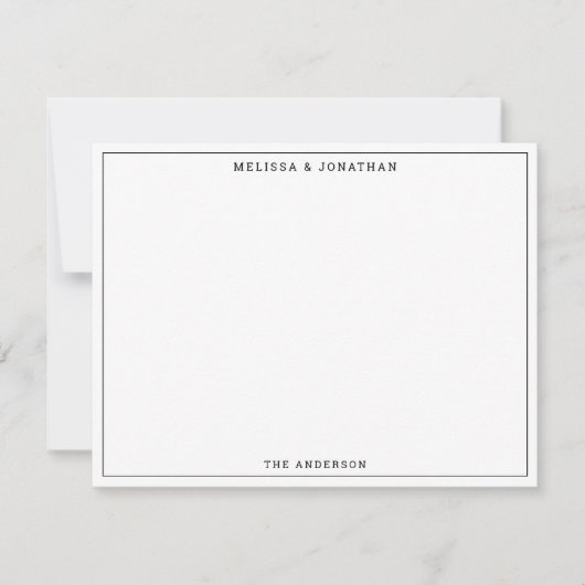 Eenvoudig, modern, zwart en wit, dun, klassiek notitiekaartje (Voorkant)