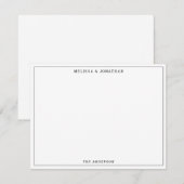 Eenvoudig, modern, zwart en wit, dun, klassiek notitiekaartje (Voorkant / Achterkant)