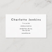 Eenvoudig Modern Zwart en Wit Professioneel Visitekaartje (Achterkant)