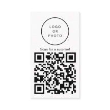 Eenvoudig Modern Zwart en Wit QR Code Logo Rechtop