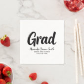 Eenvoudig Modern Zwart en Wit Script School Afgest Servet (Insitu)