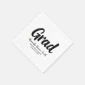 Eenvoudig Modern Zwart en Wit Script School Afgest Servet (Hoek)