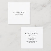 Eenvoudig Modern Zwart en Wit Vierkante Visitekaartje (Voorkant / Achterkant)