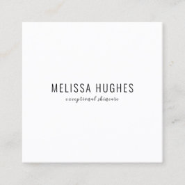 Eenvoudig Modern Zwart en Wit Vierkante Visitekaartje