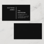 Eenvoudig, modern, zwart en wit visitekaartje (Voorkant / Achterkant)