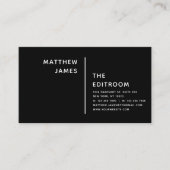 Eenvoudig, modern, zwart en wit visitekaartje (Voorkant)