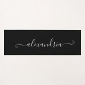 Eenvoudig Modern Zwart Girly Script Kalligrafie Na Yogamat (Voorkant (horizontaal))