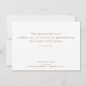 Eenvoudig, modern, zwart Gold-feestcadeaubon (Achterkant)