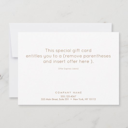 Eenvoudig, modern, zwart Gold-feestcadeaubon (Achterkant)