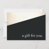 Eenvoudig, modern, zwart Gold-feestcadeaubon (Voorkant)