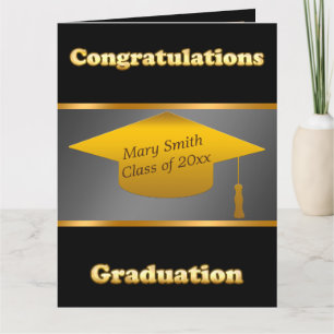 Eenvoudig modern zwart goud aanpassen kaart