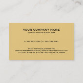 Eenvoudig Modern Zwart & Goud Geometrisch Accent Visitekaartje (Achterkant)