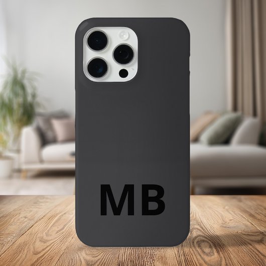 Eenvoudig Modern Zwart Initiaal Monogram Case-Mate iPhone Case