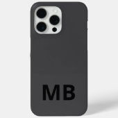 Eenvoudig Modern Zwart Initiaal Monogram Case-Mate iPhone Case (Achterkant)