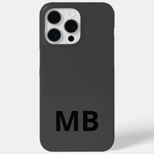 Eenvoudig Modern Zwart Initiaal Monogram Case-Mate iPhone Case (Achterkant)