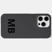 Eenvoudig Modern Zwart Initiaal Monogram Case-Mate iPhone Case (Achterkant (horizontaal))