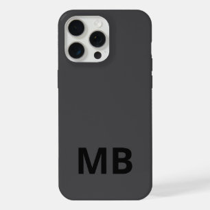 Eenvoudig Modern Zwart Initiaal Monogram iPhone 15 Pro Max Case