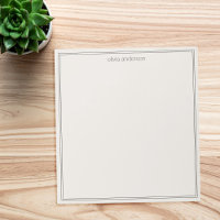 Eenvoudig Modern Zwart Ivoor Twee Grens Monogram