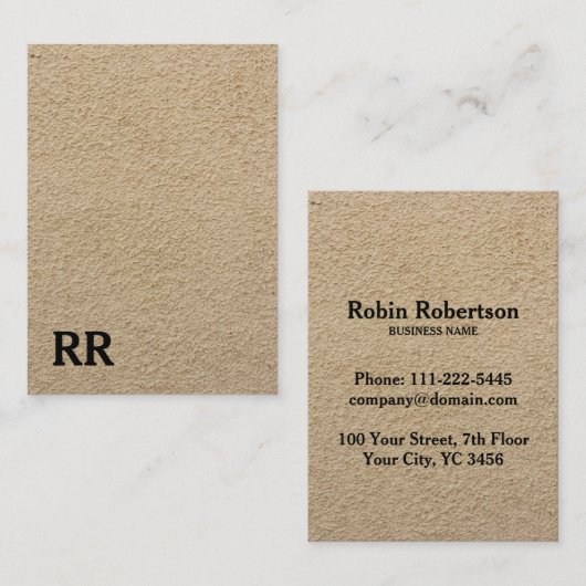 Eenvoudig modern zwart kraftpapier zwart monogram visitekaartje (Voorkant / Achterkant)