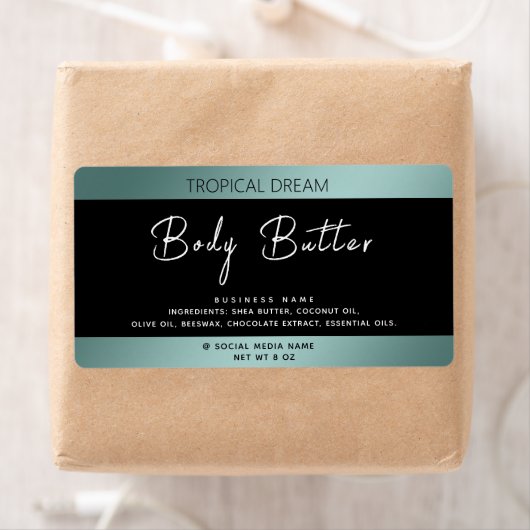 Eenvoudig modern zwart label met luxe typografie (Insitu)