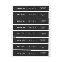 Eenvoudig Modern Zwart met Witte Lettering Wedding