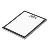 Eenvoudig modern zwart Monogram Notitieblok (Linkerzijde)