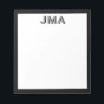 Eenvoudig modern zwart Monogram Notitieblok<br><div class="desc">Creëer uw eigen gepersonaliseerde monogram briefpapier met uw aangepaste initialen of naam in de moderne minimalistische typografie.</div>