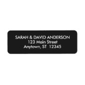 Eenvoudig Modern Zwart Noir Retouradreslabel Etiket (Voorkant)