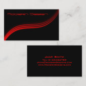 Eenvoudig modern zwart, rood slib - Visitekaartje (Voorkant / Achterkant)