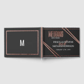 Eenvoudig Modern Zwart Roos Goud Chique Lineaire B Gastenboek (Volledig)