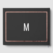 Eenvoudig Modern Zwart Roos Goud Chique Lineaire B Gastenboek (Achterkant)