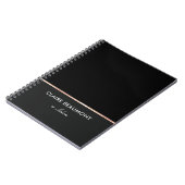 Eenvoudig Modern Zwart Roos Gouden Sequin Notitieboek (Linkerzijde)