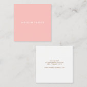 Eenvoudig, modern, zwart-roze vierkant vierkante visitekaartje (Voorkant / Achterkant)