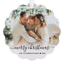 Eenvoudig Modern Zwart Script 2 Foto Kerstmis