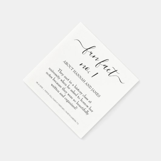 Eenvoudig modern zwart Script Fun 1 Weddenschap Servet (Hoek)