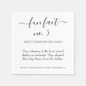 Eenvoudig modern zwart Script Fun Feit 5 Weddensch Servet (Voorkant)