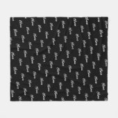 Eenvoudig Modern Zwart Script Herhalende Naam Fleece Deken (Voorkant (Horizontaal))