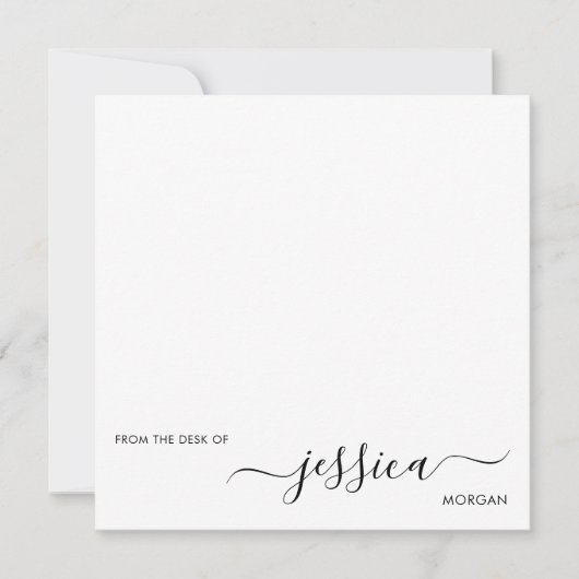 Eenvoudig modern zwart script notitiekaartje (Voorkant)