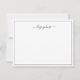 Eenvoudig Modern Zwart Script Professioneel  Notitiekaartje