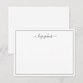 Eenvoudig Modern Zwart Script Professioneel  Notitiekaartje (Voorkant / Achterkant)