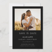 Eenvoudig Modern Zwart Script Sla de datumfoto op Kaart (Voorkant)