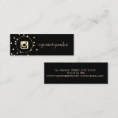 Eenvoudig modern zwart, Stippen, Gold Instagram Mini Visitekaartje