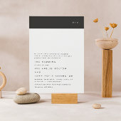 Eenvoudig modern zwart Stripe Monogram Weddenschap Kaart